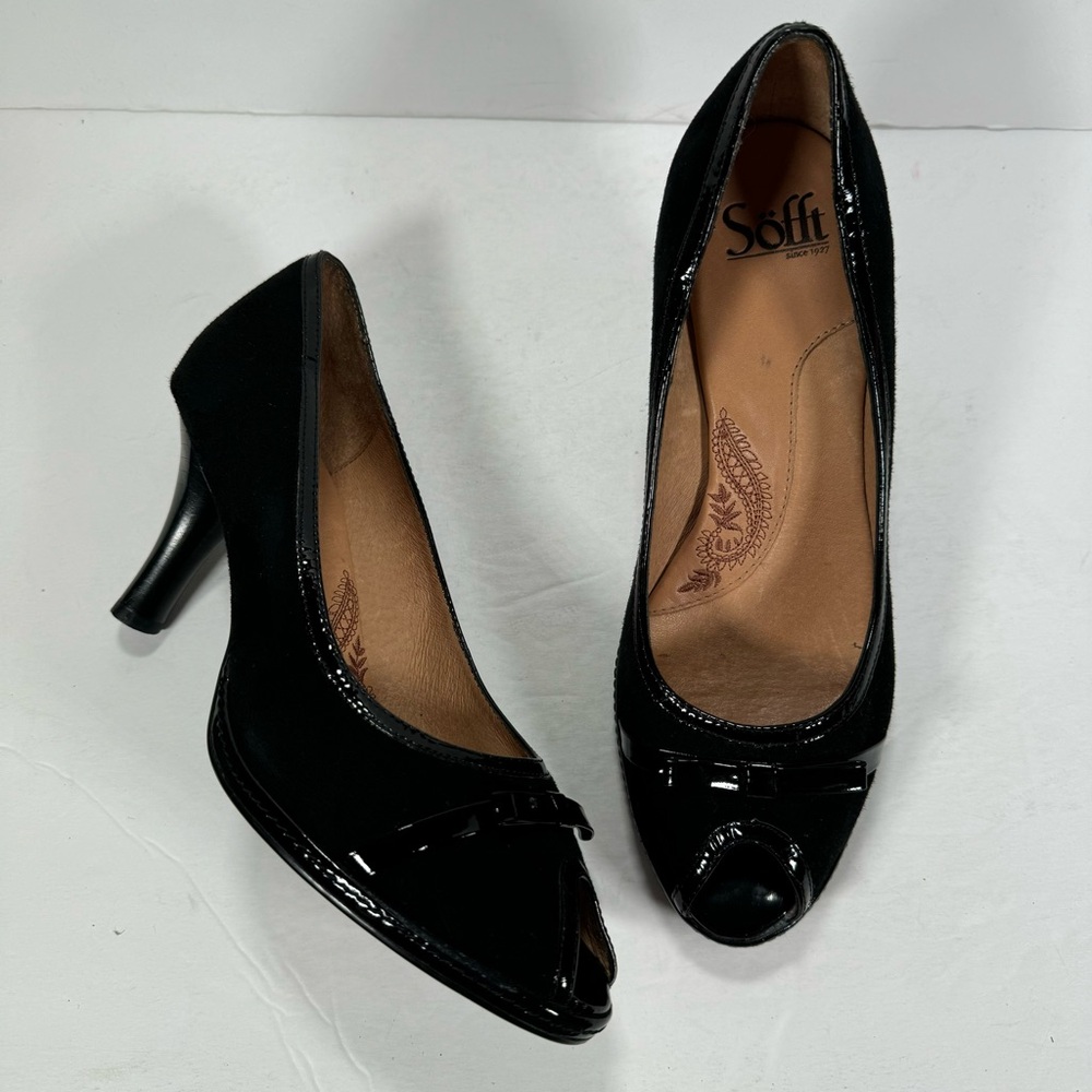 Sofft Gayle Black Peep Toe High Heel Pumps Women’s Size 8.5W